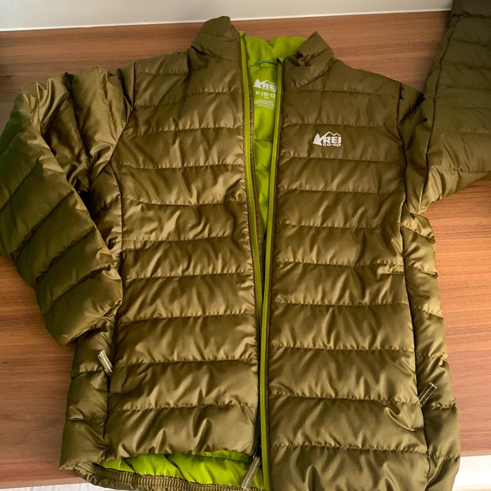 REI Kids (M, 10-12) Olive Puffer Jacket